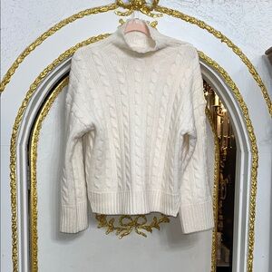 Abercrombie & Fitch Cable Knit Turtleneck Sweater Viscose Blend XS